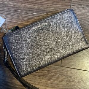 Michael Kors Pebble Leather Wallet/Wristlet in Gunmetal